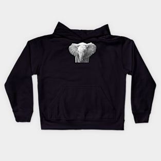 Black and White Baby Elephant Kids Hoodie